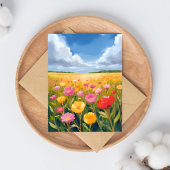 花畑の風景画カード