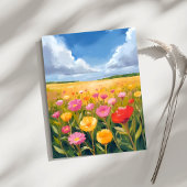 花畑の風景画カード