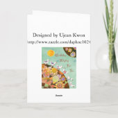 花畑の鳥：誕生日カード カード (裏面)