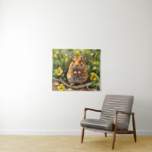 花畑の黄金のシリアのハムスター タペストリー (インサイチュ(横))