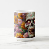 花畑ハロウィーンのゾンビ油彩画 コーヒーマグカップ (中央)