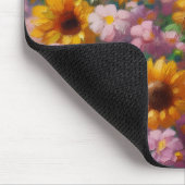 花畑ハロウィーンのゾンビ油彩画 マウスパッド (コーナー)