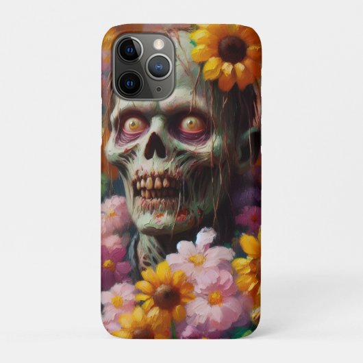 花畑ハロウィーンのゾンビ油彩画 Case-Mate iPhoneケース (裏)