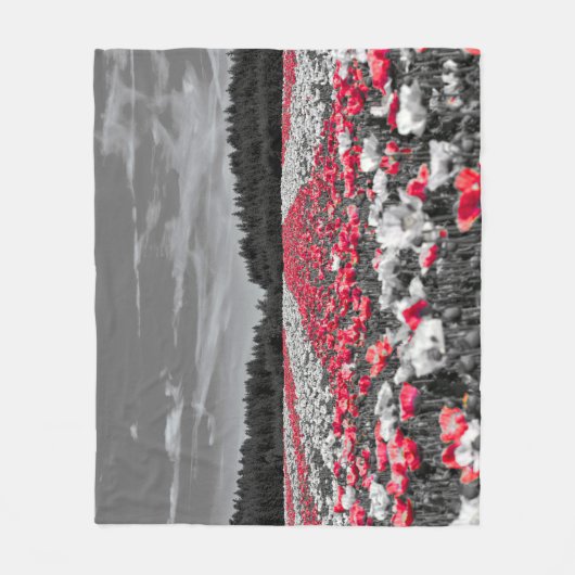 花畑ミニマル選択色写真 フリースブランケット (正面)