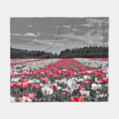 花畑ミニマル選択色写真 フリースブランケット (正面(横))