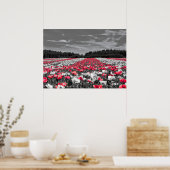 花畑ミニマル選択色写真 ポスター (キッチン)