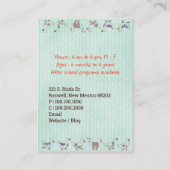 花畑保育センターの鳥 名刺 (裏面)