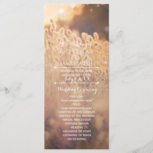 花畑素朴国ウエディングプログラムラック プログラム (正面)