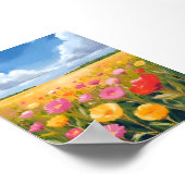 花畑絵を描風景ポスタープリント ポスター (角)