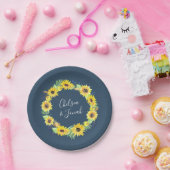 花畑 | ヒマワリ結婚リース ペーパープレート (パーティー)