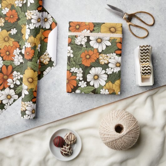 花畑 ラッピングペーパー (クラフト)