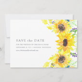 花畑 |水彩ひまわり日付保存 セーブザデート (正面)