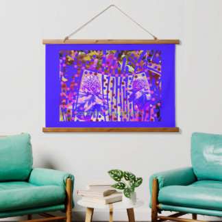 花疑問に思巻芸術木上トッピング壁織 吊り下げ型タペストリー