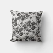花白黒のヴィンテージのbohoのシックなバラ クッション (正面)
