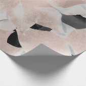 花白黒フェイク金ゴールド赤面メタリックピンク ラッピングペーパー (角)