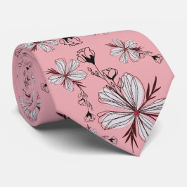 花白Wピンク背景 ネクタイ
