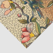 花盛りの木のステンドグラスのスタイルの鳥 薄葉紙 (詳細)