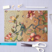 花盛りの木のステンドグラスのスタイルの鳥 薄葉紙 (クラフト)