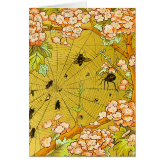 花盛りの木のヴィンテージの芸術の蜘蛛の巣