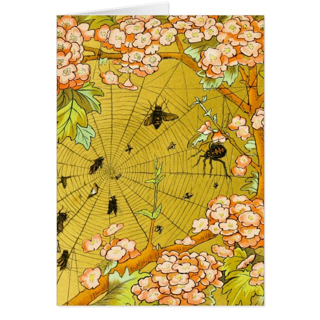 花盛りの木のヴィンテージの芸術の蜘蛛の巣 (正面)