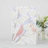 花盛りの木の文房具の（鳥）ショウジョウコウカンチョウ 便箋 (スタンド正面)