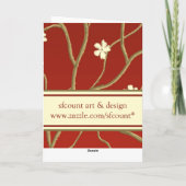 花盛りの枝休日カードとの赤 シーズンカード (裏面)