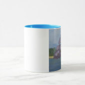 花盛りの紫色のマグ マグカップ (中央)