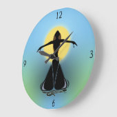 花盛りの雌大時計 ラージ壁時計 (傾斜)