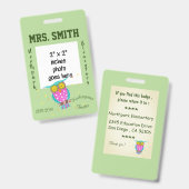 花眼先生IDバッジ付きふくろう バッジ (正面&裏面)