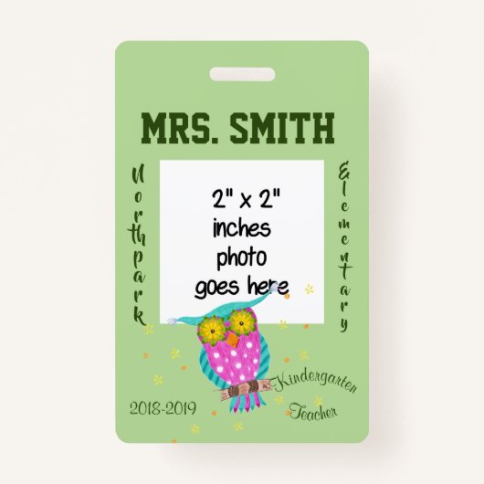 花眼先生IDバッジ付きふくろう バッジ (正面)