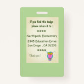 花眼先生IDバッジ付きふくろう バッジ (裏面)