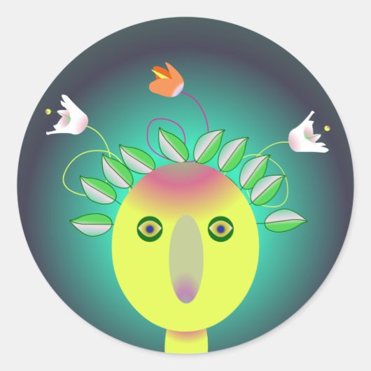 花神ステッカー ラウンドシール (正面)