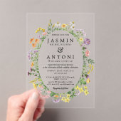花秋結婚葉 アクリル招待状 (インサイチュ (ポータブル))