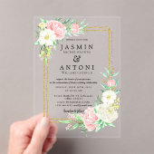 花秋結婚葉 アクリル招待状 (インサイチュ (ポータブル))