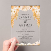 花秋結婚葉 アクリル招待状 (インサイチュ (ポータブル))