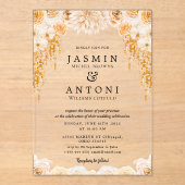 花秋結婚葉 アクリル招待状 (正面)