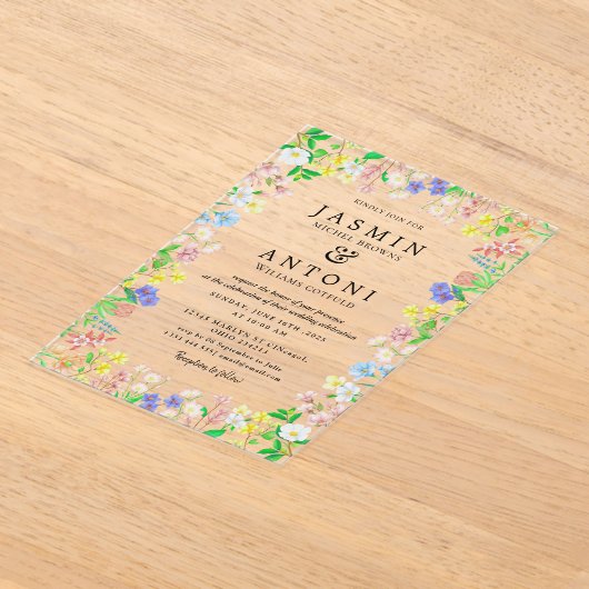 花秋結婚葉 アクリル招待状 (レイダウン)