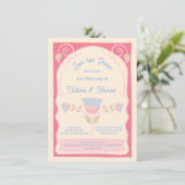 花種のパケット手描き結婚の 招待状 (スタンド正面)