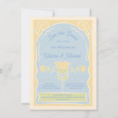 花種のパケット手描き結婚の 招待状 (正面)