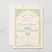 花種パケット手描き結婚式招待状 招待状 (正面)