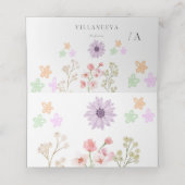 花種紙折り畳みテーブルカード – 座席表 プレイスカード (内部開封)