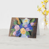 花空白の付き絵画カード カード (黄色い花)