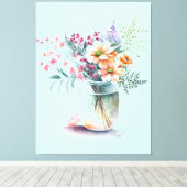 花立てキャンバスの花瓶 キャンバスプリント (インサイチュ (ウッドフロア))