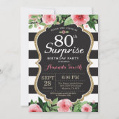 花第80誕生日の招待状の女性を驚かして下さい 招待状 (正面)