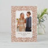 花箔の幸せな新年のホリデー写真カード 箔シーズンカード (立ち正面)