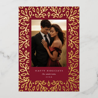 花箔 ハッピーホリデー フォトカード 箔シーズンカード