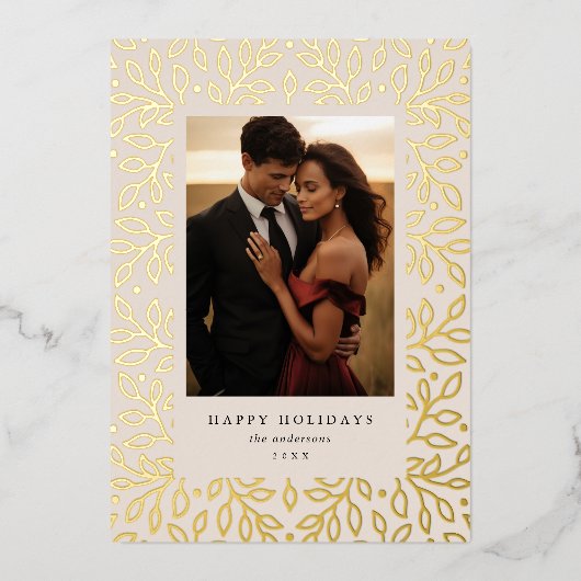 花箔 ハッピーホリデー フォトカード 箔シーズンカード (正面)