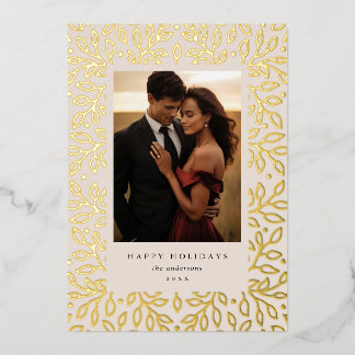 花箔 ハッピー ホリデー フォト カード