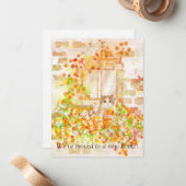 花箱に入った猫の新しい住所アナウンスメントカード ノートカード (正面/裏面インサイチュ)