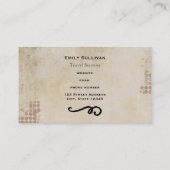 花籠で水彩模様の赤 名刺 (裏面)